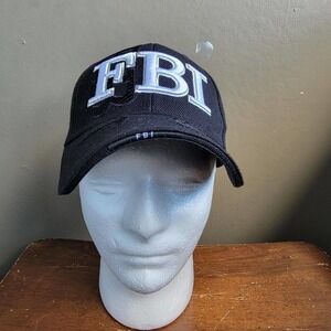 FBI Washington DC Black Hat Cap Strapback Adjustable City Hunter OSFM‎
